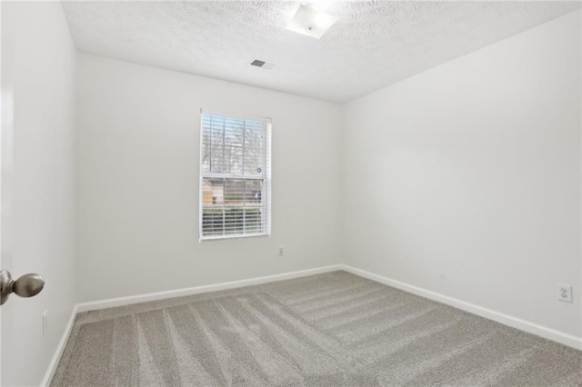 spare room with carpet floors and a textured ceiling