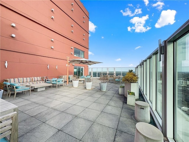 view of patio featuring an outdoor living space