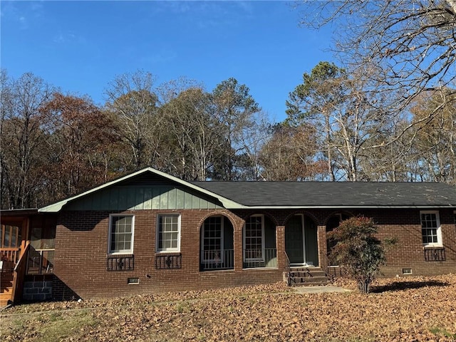 view of single story home