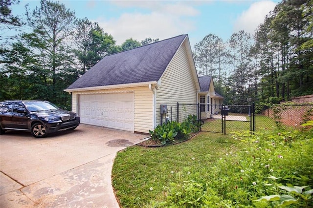 view of home's exterior featuring a lawn