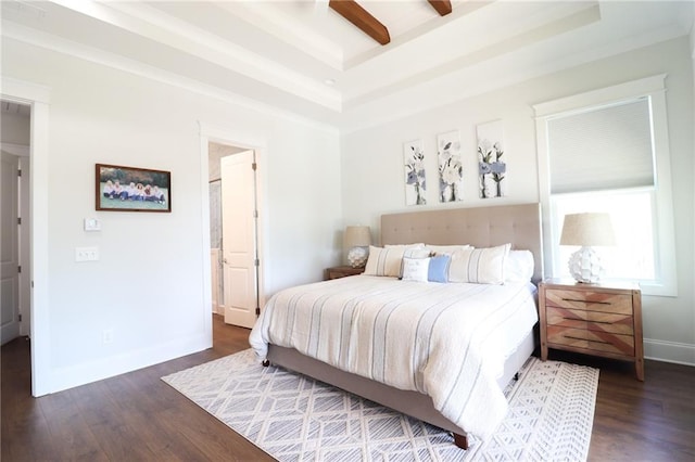 50 Quiet Cove Way, Monticello, GA 31064 - bedroom with a raised ceiling, dark wood-type flooring, baseboards, and a ceiling fan