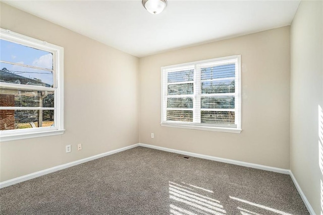 unfurnished room featuring carpet