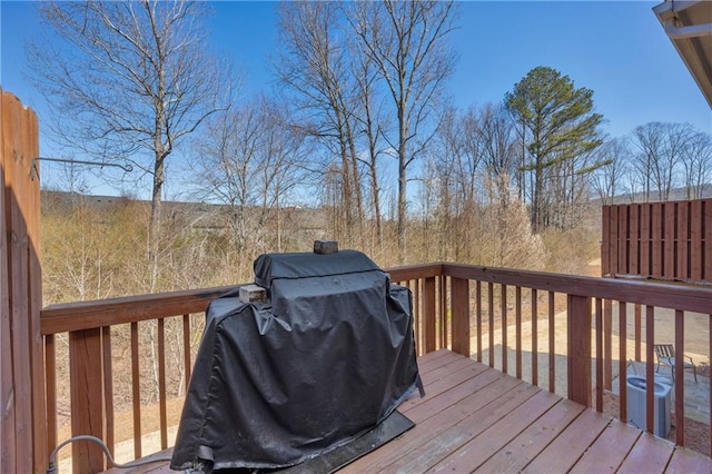 2735 Kimblewick Ct, Cumming, GA 30040 - wooden terrace featuring a grill and cooling unit