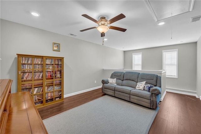 2735 Kimblewick Ct, Cumming, GA 30040 - living area featuring attic access, visible vents, and wood finished floors
