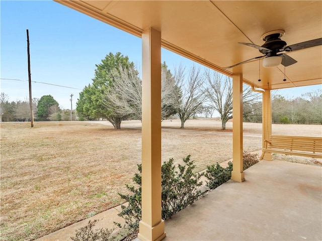 view of patio with ceiling fan