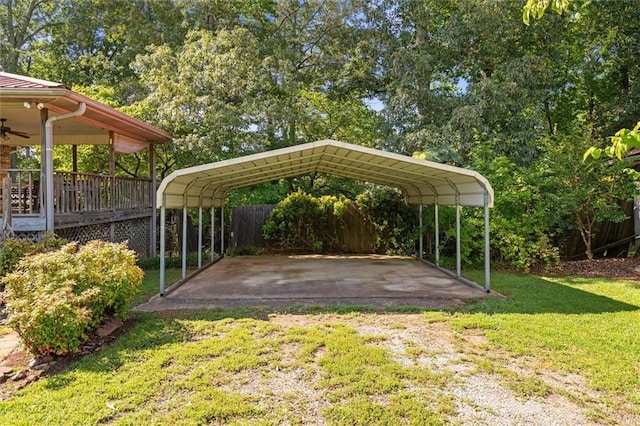 6674 Cowan Mill Rd, Winston, GA 30187 - view of vehicle parking featuring a carport and ceiling fan
