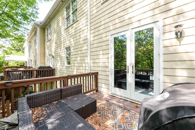 deck featuring french doors