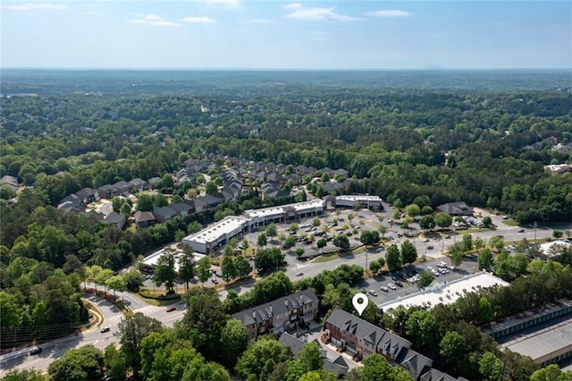 bird's eye view of a heavily wooded area