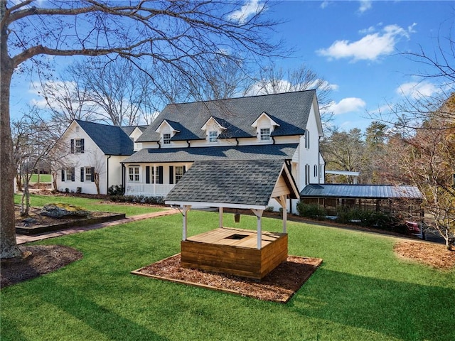 5422 Hill Rd SW, Powder Springs, GA 30127 - rear view of property with a shingled roof and a yard