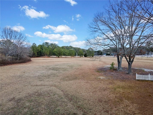 view of yard with a rural view