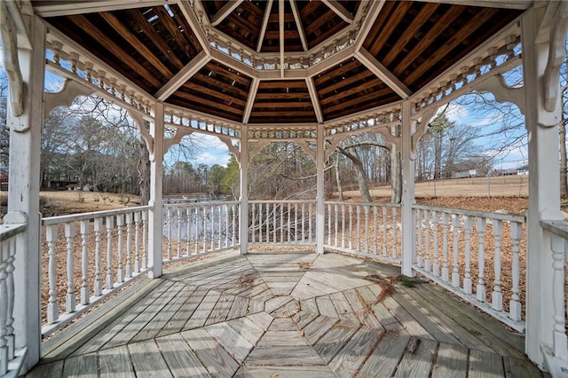 deck featuring a gazebo