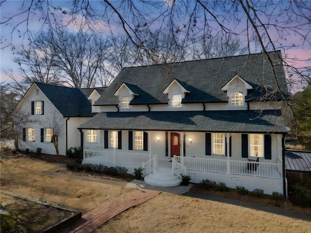 view of front facade featuring covered porch