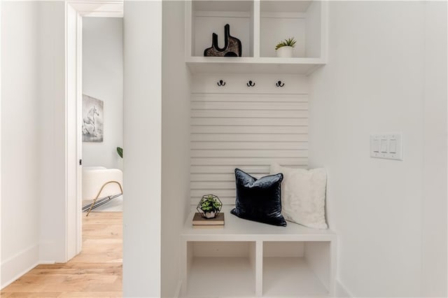 mudroom featuring wood finished floors