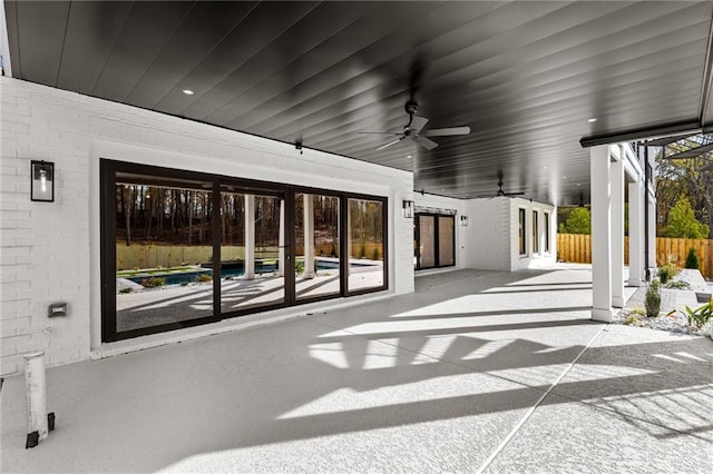 view of patio / terrace with ceiling fan