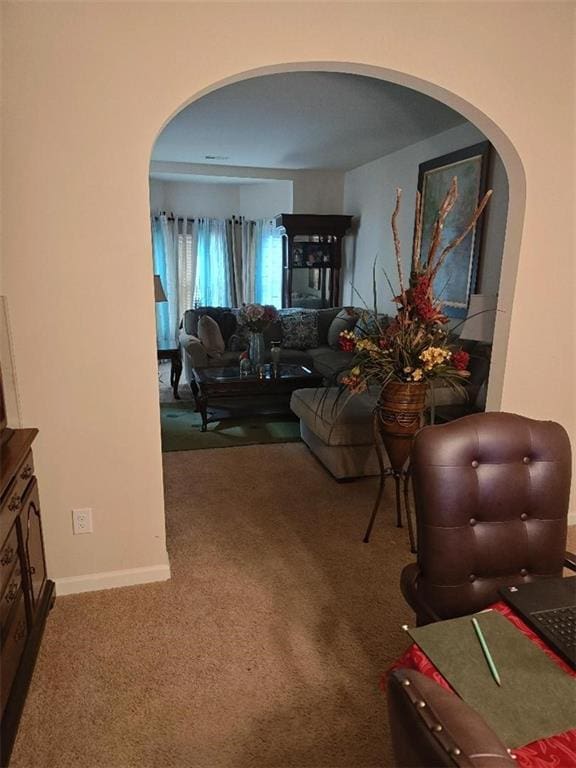 view of carpeted living room