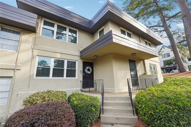 view of front of home with stucco siding