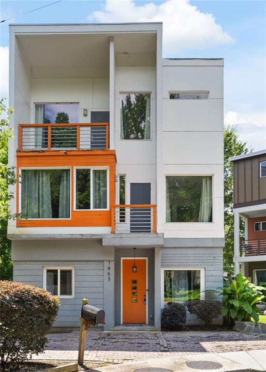 1463 Macklone St NE, Atlanta, GA 30307 - contemporary house with stucco siding and a balcony