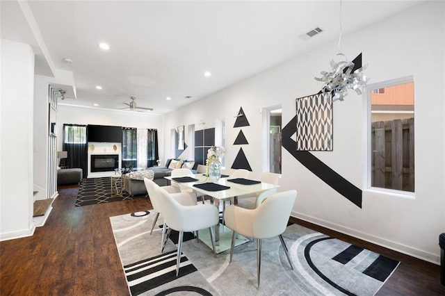 1463 Macklone St NE, Atlanta, GA 30307 - dining room featuring wood finished floors, recessed lighting, and a ceiling fan
