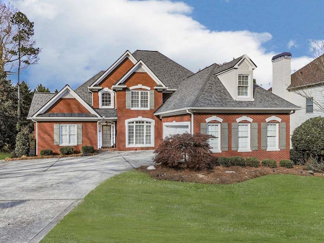 view of front facade featuring a front yard