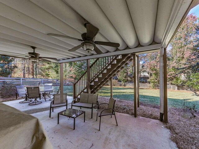 view of patio / terrace with ceiling fan