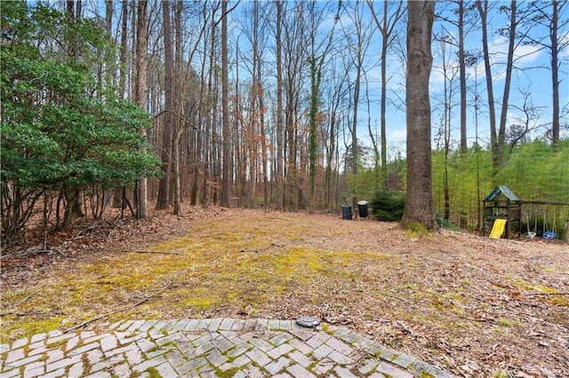 view of yard with a playground