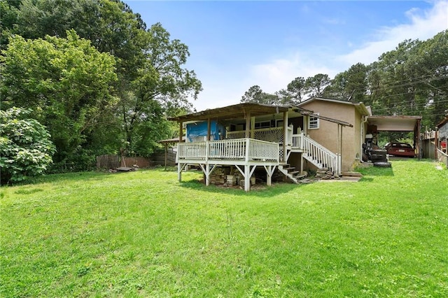 1550 Bells Ferry Rd, Marietta, GA 30066 - back of house with a deck, stairs, and stucco siding