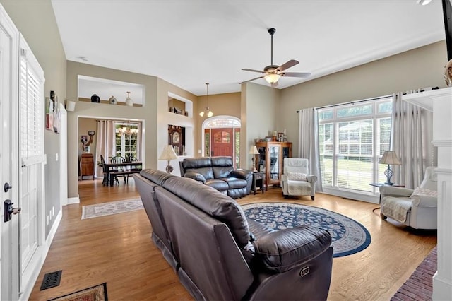 11 Crossbridge Ct SW, Cartersville, GA 30120 - living room featuring wood finished floors, ceiling fan, and baseboards