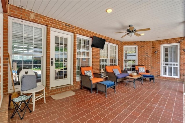 11 Crossbridge Ct SW, Cartersville, GA 30120 - view of patio / terrace featuring a ceiling fan