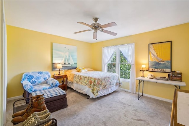 6500 Gaines Ferry Rd Unit E4, Flowery Branch, GA 30542 - bedroom featuring baseboards, carpet flooring, and a ceiling fan