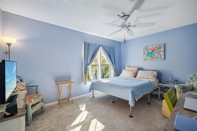 6500 Gaines Ferry Rd Unit E4, Flowery Branch, GA 30542 - bedroom with carpet, baseboards, and a ceiling fan