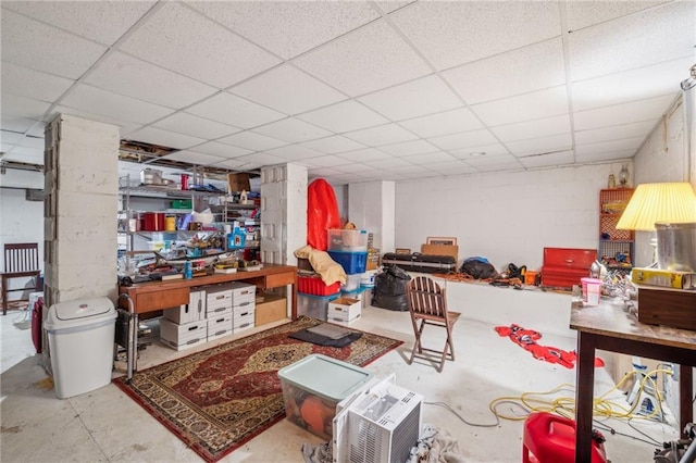 6500 Gaines Ferry Rd Unit E4, Flowery Branch, GA 30542 - finished below grade area featuring a paneled ceiling and concrete block wall