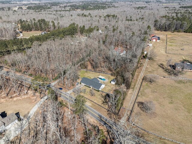 aerial view with a rural view