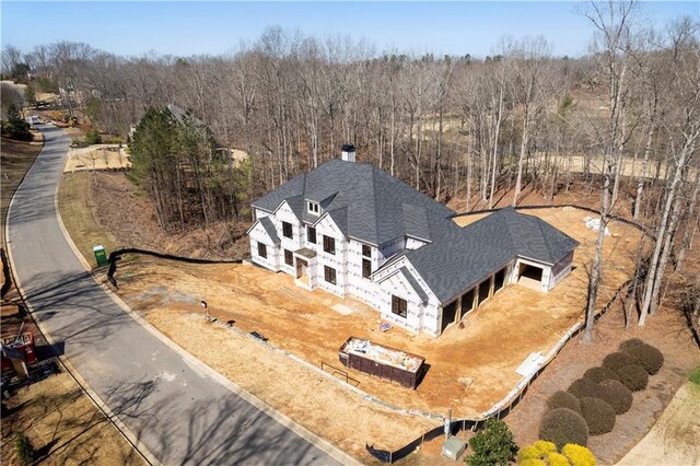 view of snow covered property