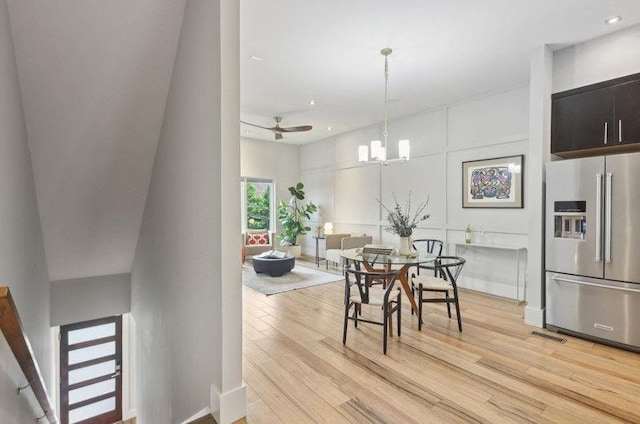 1672 Dekalb Ave NE Unit 2, Atlanta, GA 30307 - dining area featuring light wood-type flooring, a chandelier, and recessed lighting