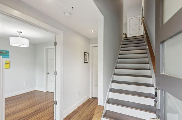 1672 Dekalb Ave NE Unit 2, Atlanta, GA 30307 - stairway with wood finished floors, baseboards, and recessed lighting