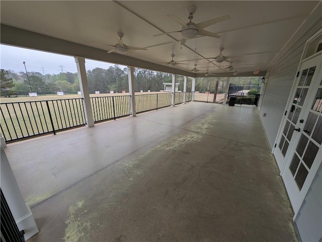 5659 Brookstone Dr NW, Acworth, GA 30101 - view of patio with french doors and a ceiling fan