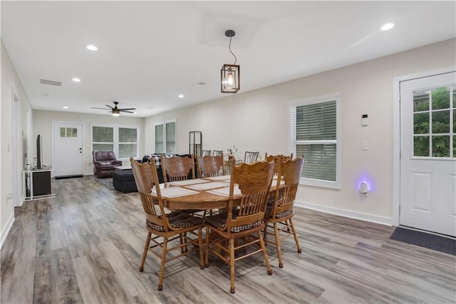 dining room featuring light wood-type flooring