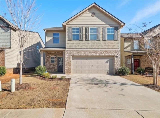 view of property with a garage