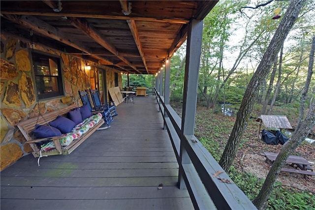 deck featuring an outdoor hangout area