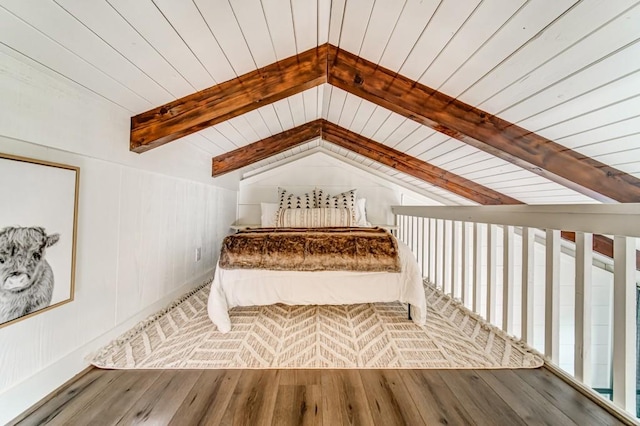242 Buckskull Hollow Dr, Jasper, GA 30143 - unfurnished bedroom featuring wood finished floors and wood ceiling