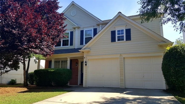 view of front of house with a garage