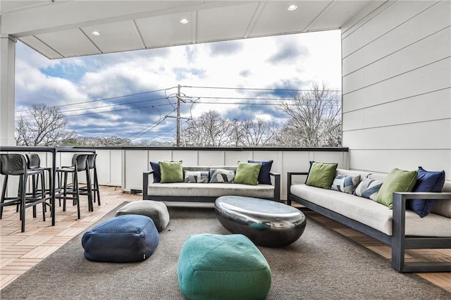 view of patio featuring outdoor lounge area