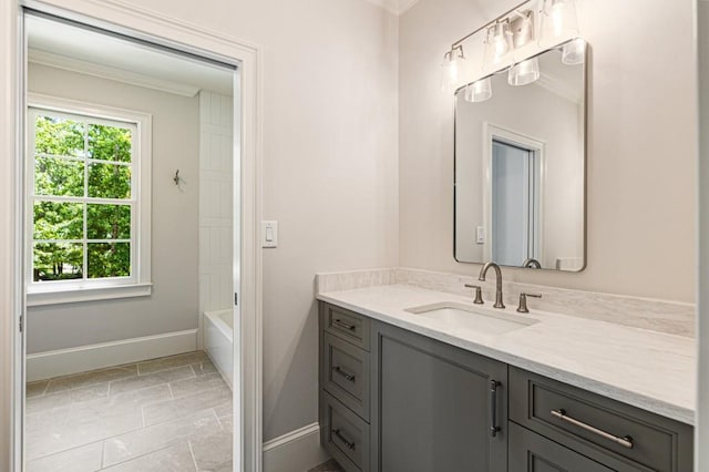 1960 Drummond Pond Rd, Milton, GA 30004 - bathroom featuring vanity and ornamental molding