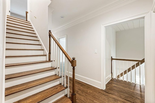 1960 Drummond Pond Rd, Milton, GA 30004 - stairway featuring wood finished floors and ornamental molding