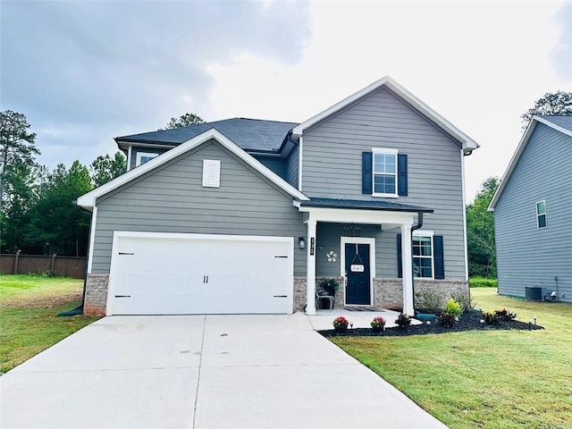 135 Softwood Ct, Dawsonville, GA 30534 - view of front of house with stone siding, driveway, and an attached garage