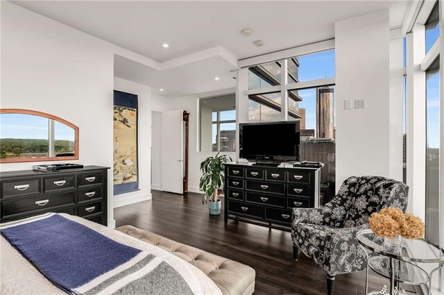 45 Ivan Allen Jr Blvd NW Unit 2705, Atlanta, GA 30308 - bedroom with multiple windows, wood finished floors, baseboards, and recessed lighting