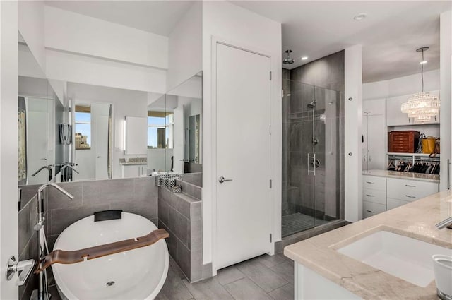 45 Ivan Allen Jr Blvd NW Unit 2705, Atlanta, GA 30308 - full bath with a shower stall, vanity, and recessed lighting