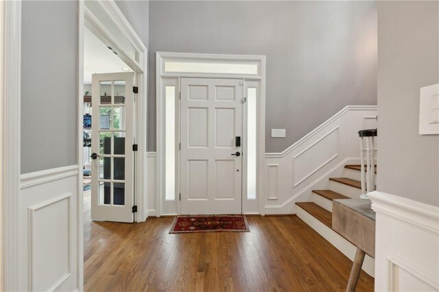 foyer featuring wood-type flooring