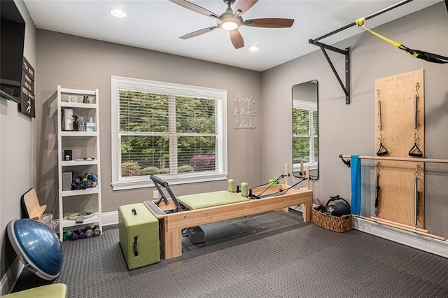 4435 Mossbrook Cir, Alpharetta, GA 30004 - playroom with ceiling fan, recessed lighting, healthy amount of natural light, and carpet