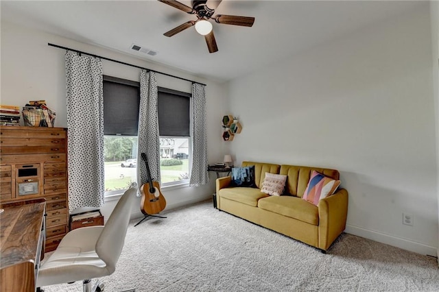 2129 Charmond Dr, Monroe, GA 30656 - living room featuring carpet floors and ceiling fan
